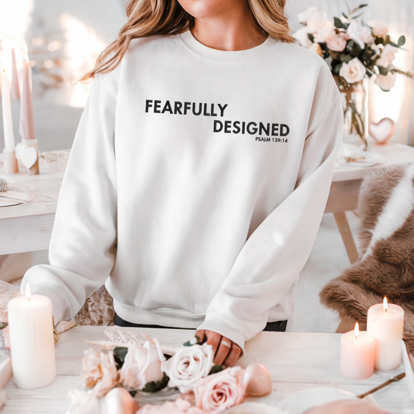 Fearfully Designed Embroidered Sweatshirt - White