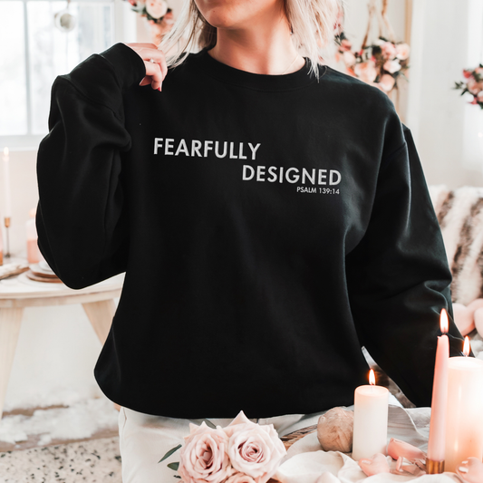 Fearfully Designed Embroidered Sweatshirt - Black