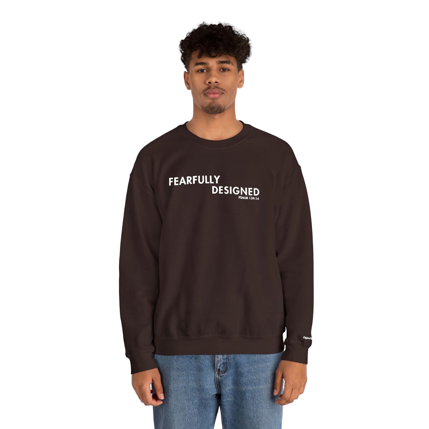 Fearfully Designed Embroidered Sweatshirt - Dark Chocolate